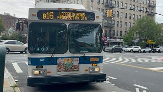 On board 2011 C40LF #361 on the B16 to 56 St/Ft. Hamilton Pkwy from Ft. Hamilton Pkwy/86 St