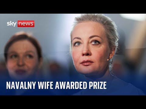 Watch live: Yulia Navalnaya accepts Freedom Prize awarded to her and late husband Alexei Navalny.