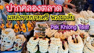 ปากคลองตลาด แหล่งขายบายศรี พวงมาลัย ดาวเรือง Pak Khlong Talat Flower Market