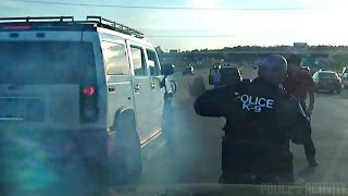 Raw Dashcam Video Shows Cops Rescue Man From Burning Hummer