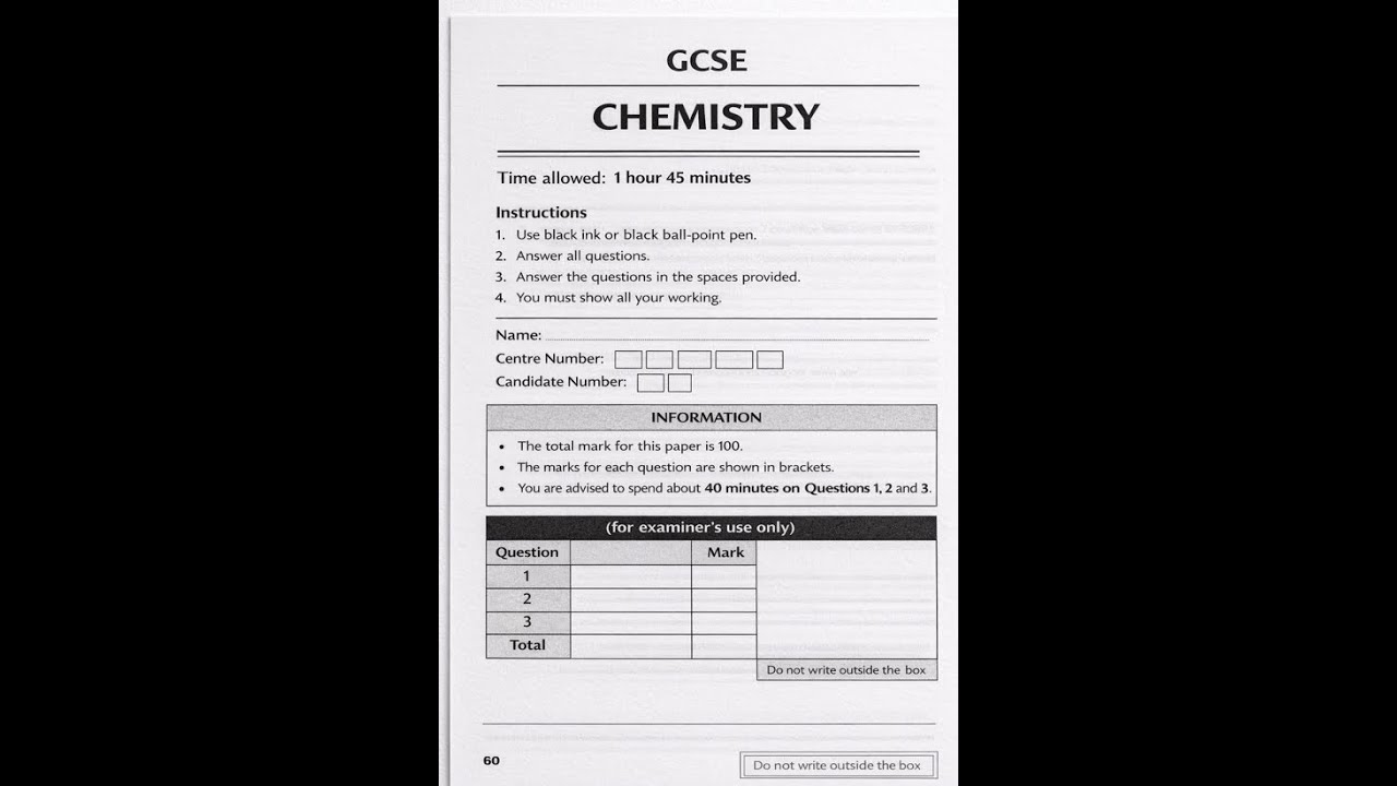 GCSE CHEMISTRY PAPER  1and 2