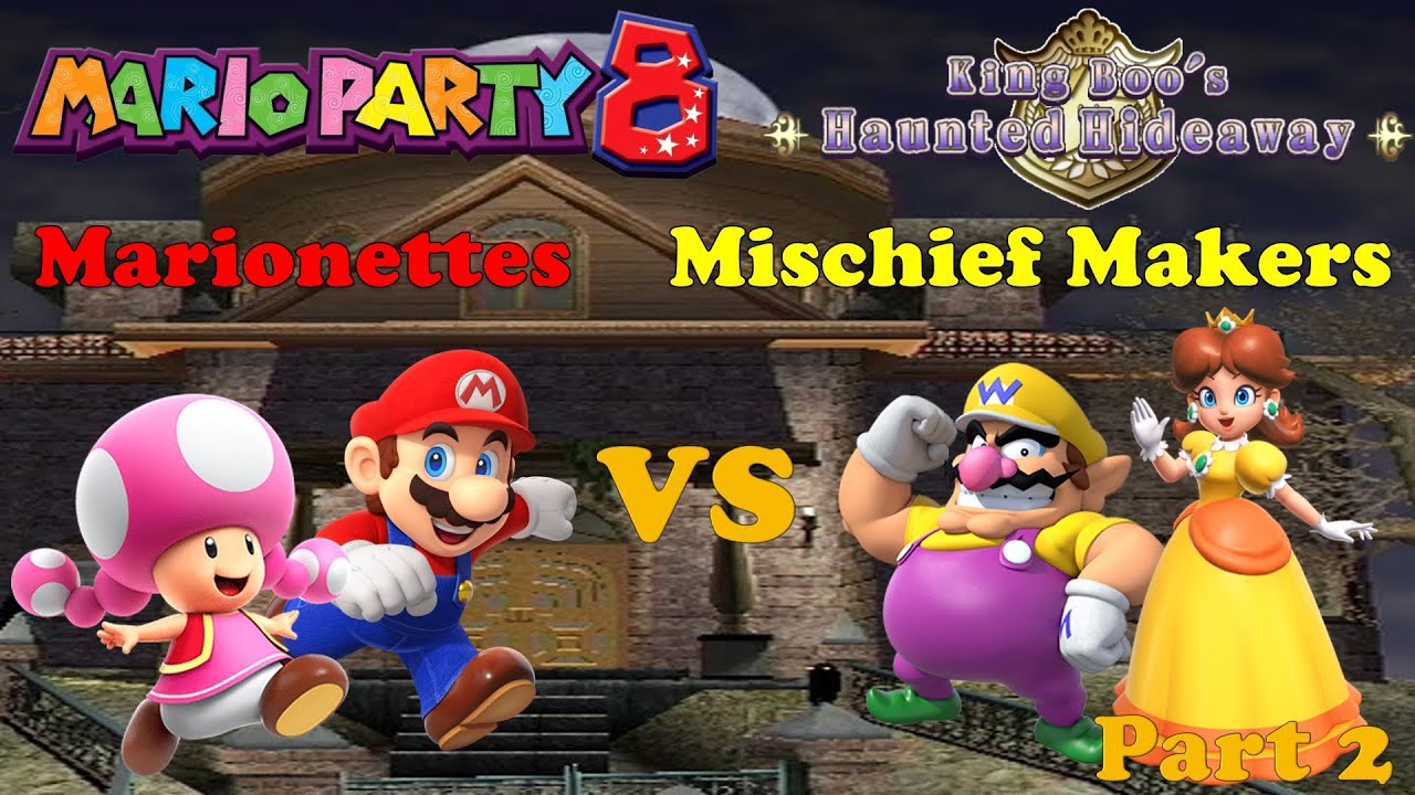 Mario Party 8 Toadette & Mario vs Daisy & Wario King Boo's Haunted