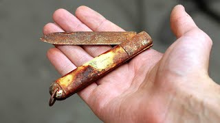 Restoring rusty old pocket knife found from fleamarket  Knife restoration