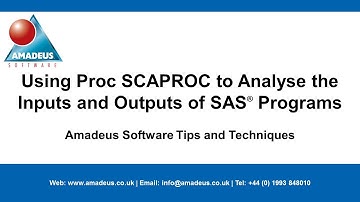 SAS Tip: Using Proc SCAPROC to Analyse the Inputs and Outputs of SAS Programs