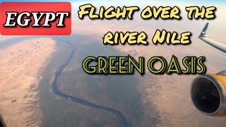 Flight over the Nile River (Egypt). A Green Oasis in the middle of the Desert.  Політ над річкою Ніл