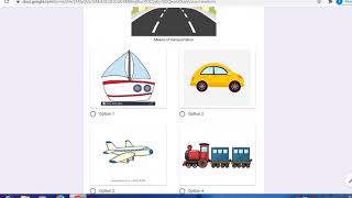 Match the following images using Google Forms