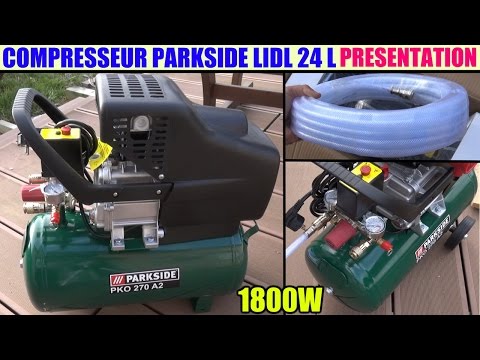 compresseur parkside lidl pko 270 1800w 24l air compressor kompressor