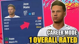 THE WORST PLAYER in Career Mode History - ONE OVERALL RATED!!! - FIFA 19