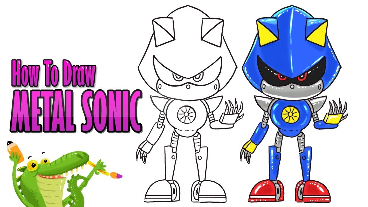 How to draw Neo Metal Sonic - Sketchok easy drawing guides in 2023