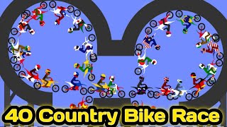 40 Country Motorbike & 39 Elimination Dirt Bike Race Tournament in Algodoo - Motocross Racing