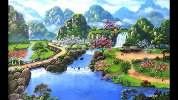 Học vẽ tranh tường tại Hà Nội, nhật ký bài sơn thủy khóa k24