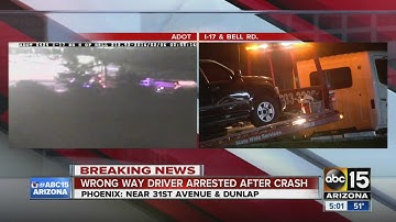 Wrong-way driver arrested after crash on I-17