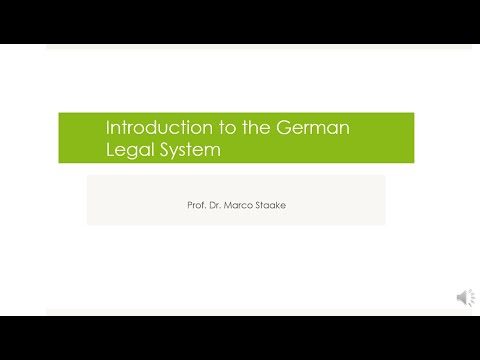Introduction to the German Legal System