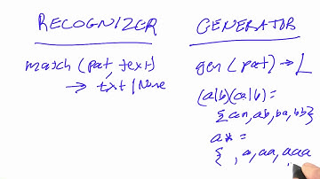 Recognizers And Generators - Design of Computer Programs