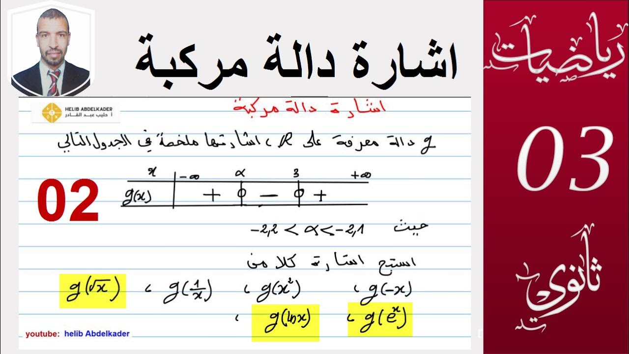 اشارة دالة مركبة (الجزء 02) التحضير للبكالوريا