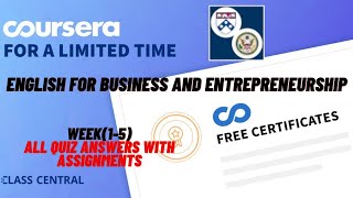 English for Business and Entrepreneurship, week(1-5) All Quiz Answers with Assignments.