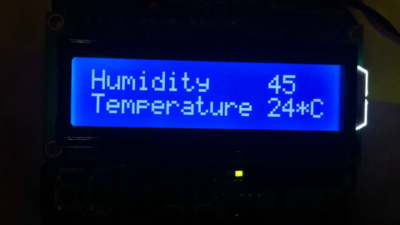 Arduino LCD 1602 temperature humidity - YouTube