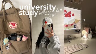 study vlog 🎧📓 | university life + aesthetic desk setup
