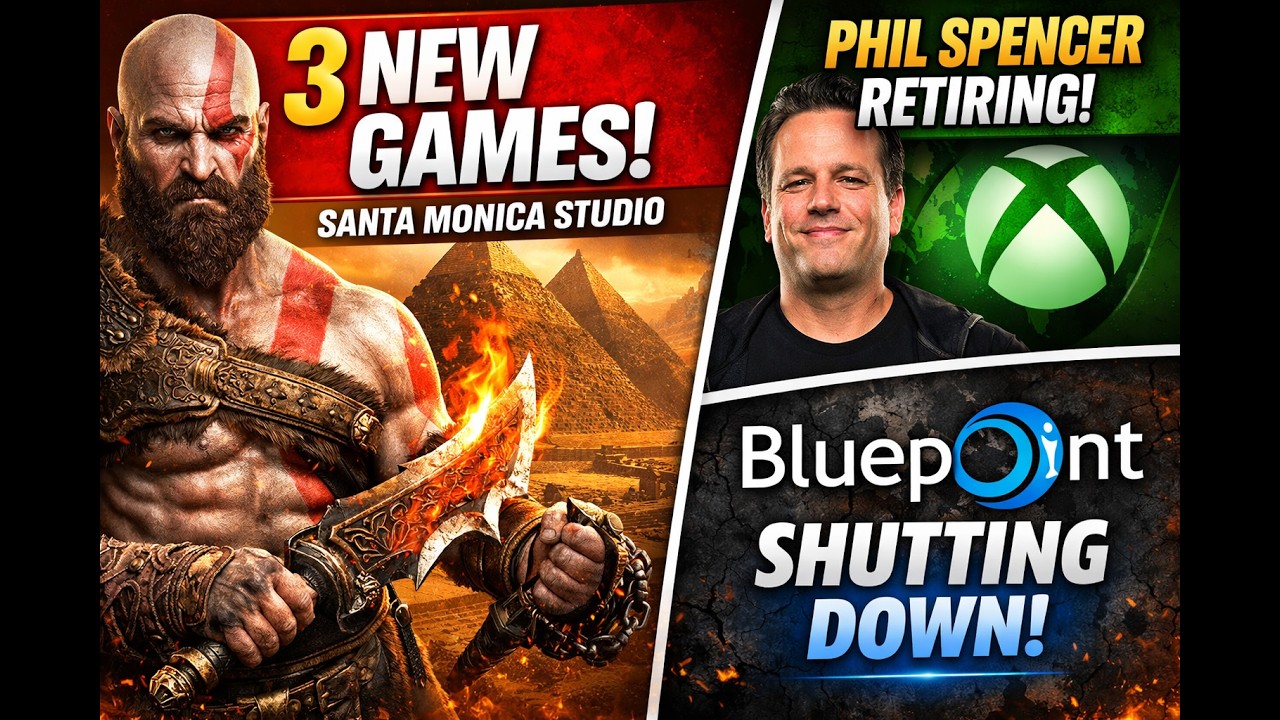 Santa Monica Studio’s 3 NEW Games REVEALED, Phil Spencer Retires & Bluepoint Shuts Down