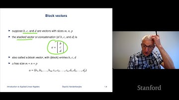 Stanford ENGR108: Introduction to Applied Linear Algebra | 2020 | Lecture 2 - vector notation