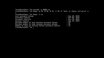 Linux change user password expiry information