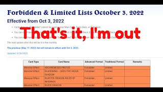 SEPTEMBER 2022 TCG BANLIST LIVE REACTION!!!!!!!!!!!!!