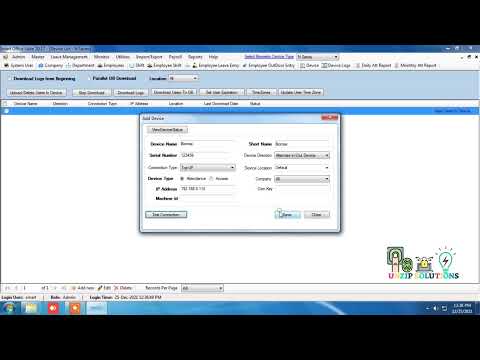 How To Add & Connect Device In Smart Office Attendance Software | Download Attendance Logs