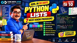 Python Lists Explained 🔥 7 Must-Know Programs for Beginners | AIML in 90 Days
