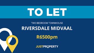 2 Bedroom Townhouse with Solar System To Rent in Riversdale, Meyerton