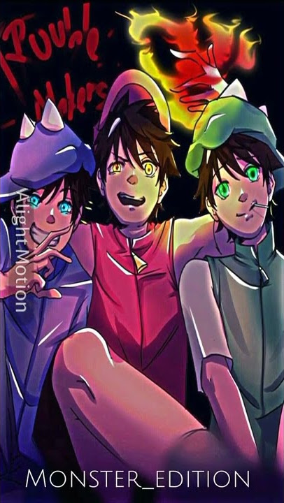 ccp boboiboy trio trouble marker, duri/thron, blaze, taufan || Monster_edition