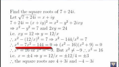 Square roots of a complex number