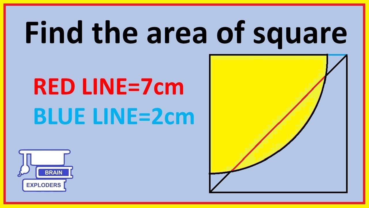 Find the area of square Figure have a quarter circle and a square