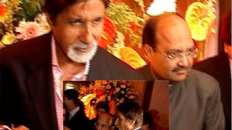 Amitabh Bachchan and Amar Singh seen carousing together at a party, before friendship was undone