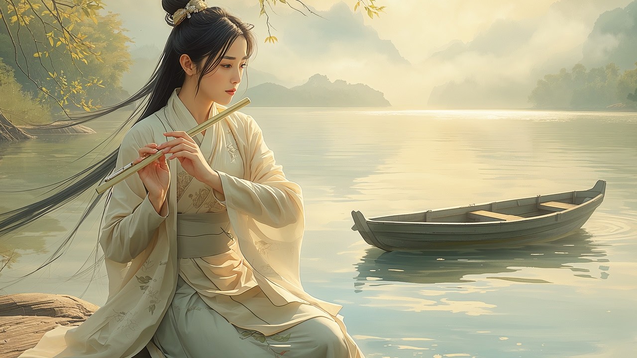 Peaceful Chinses Bamboo flute, Erhu & Guzheng Music for Studying and Concentration