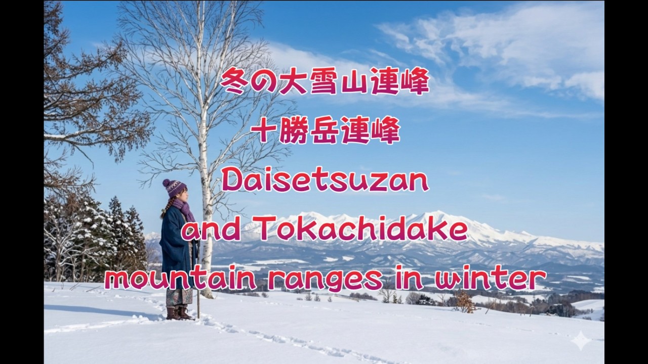 4K 冬の大雪山連峰　十勝岳連峰　Daisetsuzan and Tokachidake mountain ranges in winter