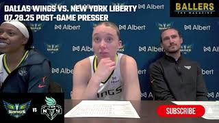 Paige Bueckers & Arike Ogunbowale: Dallas Wings Postgame Presser | vs. New York Liberty  |  07.28.25