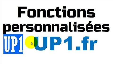 Excel-VBA : Fonctions Personnalisées