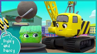 The Giant Runaway Easter Egg | 🚧 🚜 | Digley and Dazey | Kids Construction Truck Cartoons