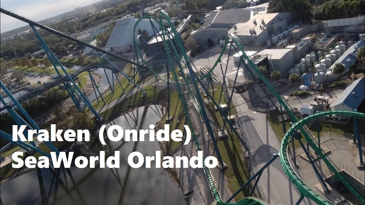 B&M Floorless Coaster - Kraken - Onride Video - Freizeitpark SeaWorld Orlando