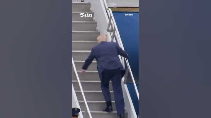 Donald Trump TRIPS up Air Force One stairs just like Joe Biden