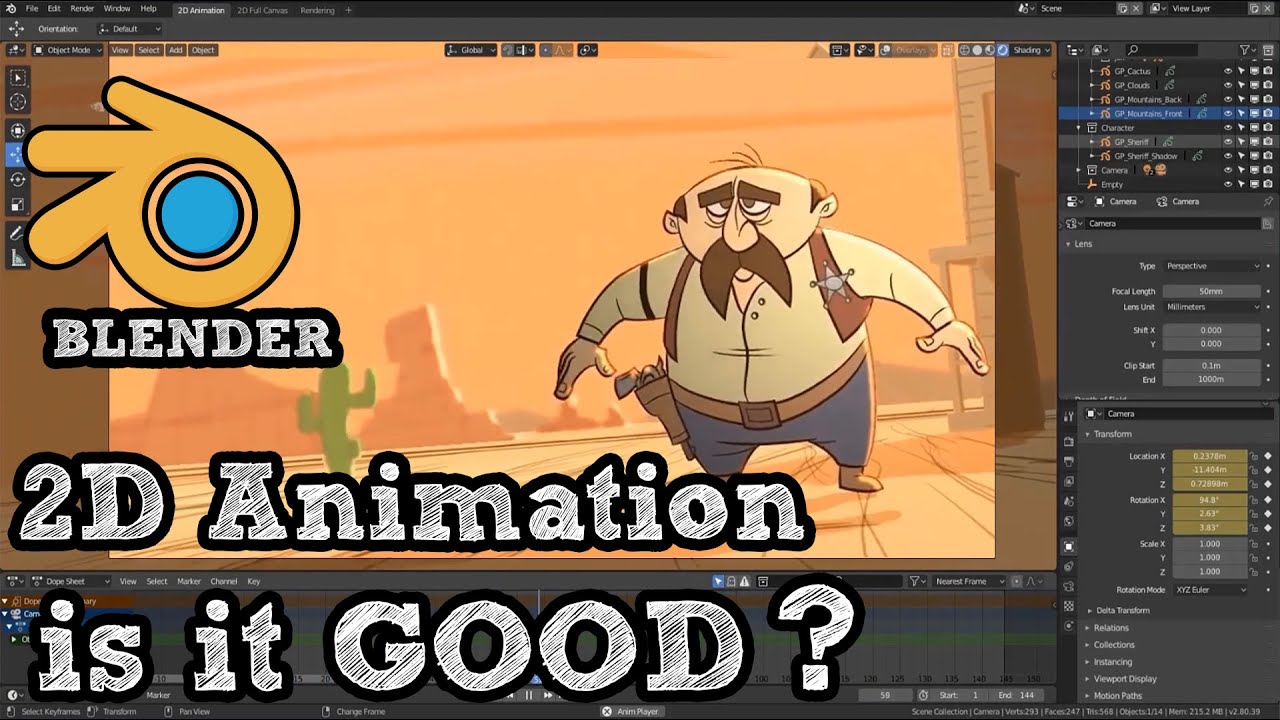 Pak at lægge Brise Oswald is Blender good for 2D animation - YouTube