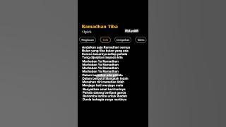 Lirik Lagu Ramadhan Tiba-Opick #lyrics #ramadhan #song #shorts