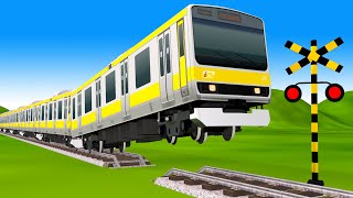 【踏切アニメ】スマートトレインと無人運 🚦 Fumikiri 3D Railroad Crossing Animation #1