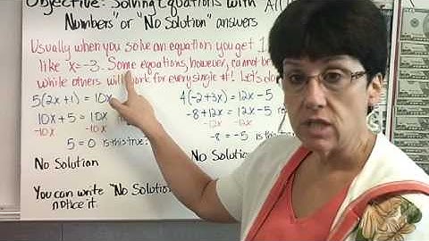 Solving Equations with No Solution or All Real Numbers Answers