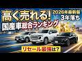 【2026年最新版!】高く売れる国産車総合ランキング!3年落ち国産車で一番リセールバリューが高いのはどれだ?国産車の総合リセールバリューランキング令和8年