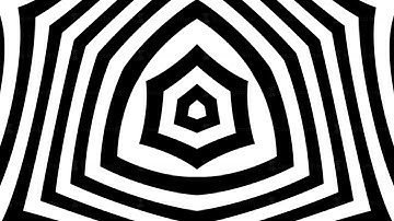 Abstract CGI motion graphics and animated background with white and black figures. Hypnotic spiral