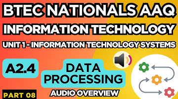 BTEC Nationals IT AAQ | Unit 1 IT | Systems | "A2.4 DATA PROCESSING" | P08 | Audio Overview