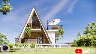 A Frame Small House Design with Pool, Tiny House Design, Small Cabin, Modern Bahay Kubo Q Architect