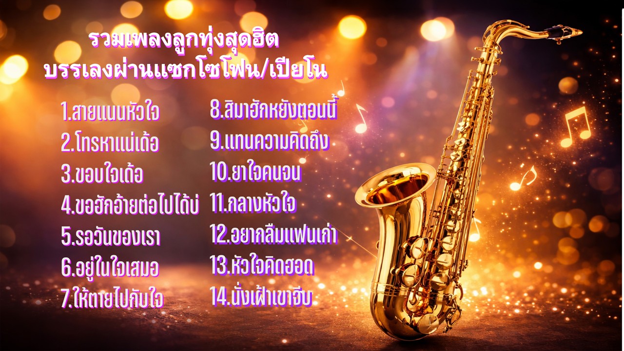 เพลงลูกทุ่งบรรเลงแซกโซโฟน อบอุ่น ฟังสบาย
