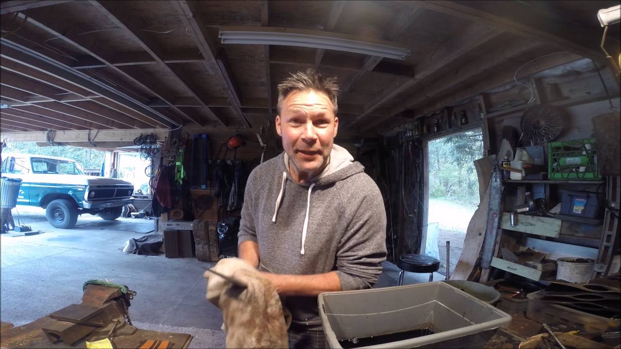 a cool method of putting patina on axe heads YouTube